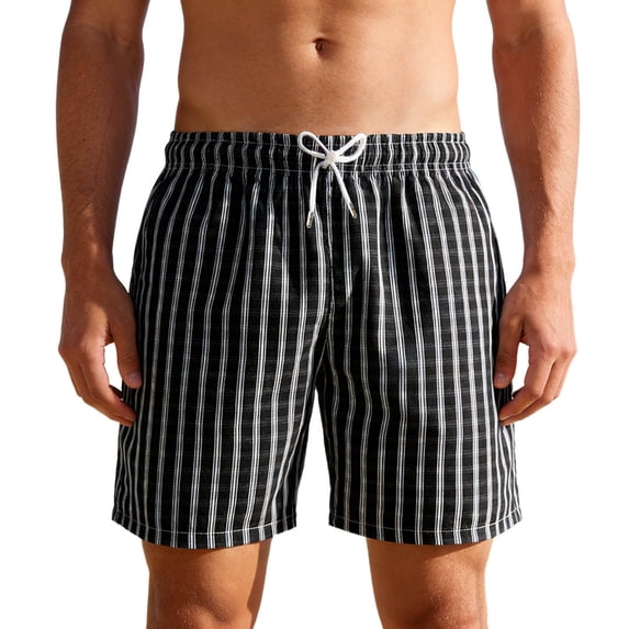 Kcolen Mens Swim Trunks 7 Inch Inseam,Elastic Waist Drawstring Men Swim Shorts Light Upf Mens Bathing Suit Summer Beach Swimwear