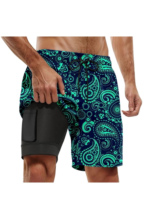 Mens Swim Trunks Elastic Waist Drawstring Beach Swimming Shorts Lightweight Swimming Trunks Men's Swim Trunks Beach Summer Oversized Swimwear