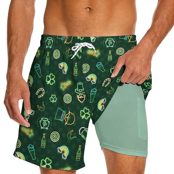 Kcolen Mens Swim Trunks,Mens Swim Trunks 7 Inch,Drawstring Swimwear Beach Vacation Surf Shorts