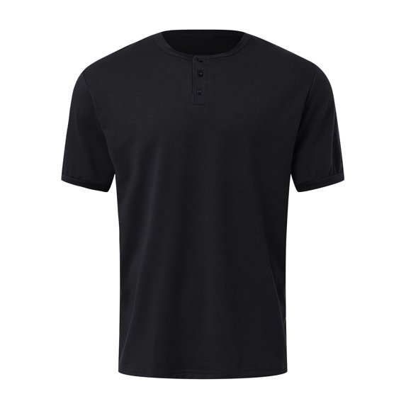 Kcolen Mens T Shirts Casual Stylish Cotton Men's Summer Fashion Short Sleeve Button-Up T-Shirt Top Casual Comfortable Breathable Daily Wear
