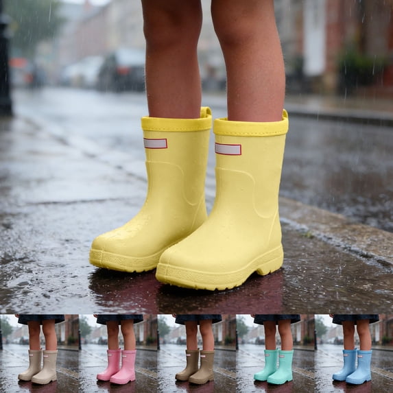 Kcolen Rain Boots Kids Lightweight Kids Rain Boots for Girls And Boys Outdoor Daily Wear Children's Shoes