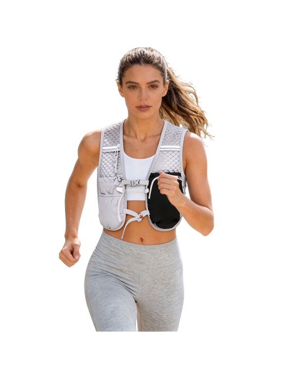 Running Vest for Women Men Hydration Backpack Adjustable Chest Straps Breathable Hydration Bottle Holder Mobile Phone Pocket