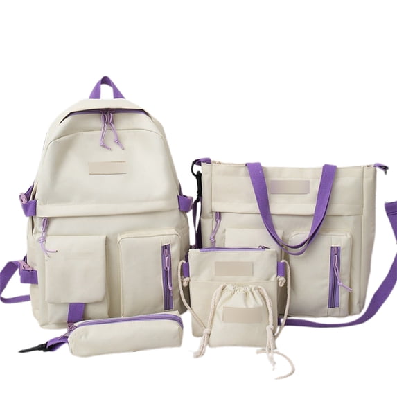 Kcolen School Backpack With Large Capacity Lightweight Travel Daypack, Cute Back To School Backpack for First Day of School,Beige