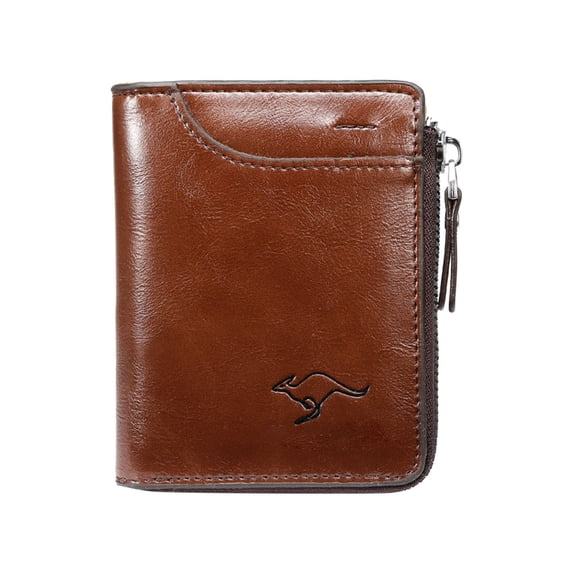 Kcolen Slim RFID Blocking Bifold Wallet for Men With Secure Zipper Closure And Multiple Card Slots for Daily Business Use