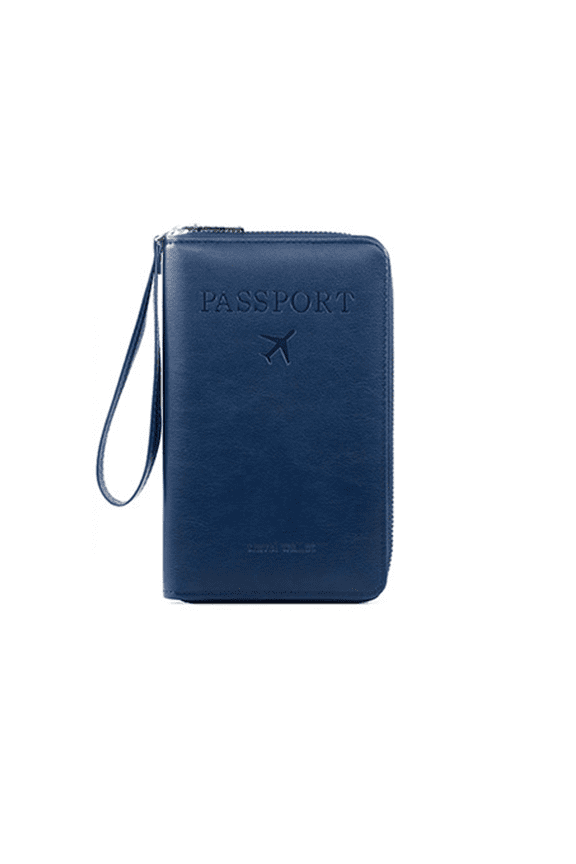 Slim RFID Blocking Travel Wallet Passport Holder with Secure Zipper Organizer for Daily Commute and Business Document Pouch