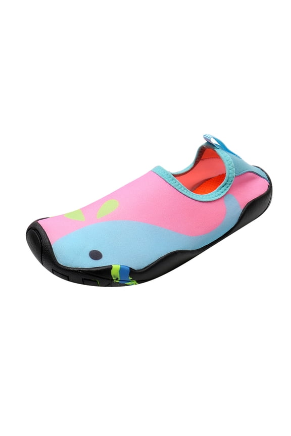 Sneakers for Girls Kids Barefoot Shoes Kids Toddler Boys Girls Cartoon Outdoors Water Shoes Barefoot Quick-Dry Aqua Socks Non- Rubber Sole Snorkeling Shoes 3-8Y