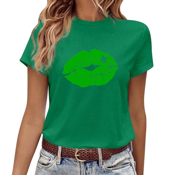 Kcolen St Patricks Day Shirts Women Rainbow Pullover Women Paddy's Day Sweatshirt Festive Design Short Sleeve Tops Women Toddler Clothes for Womens