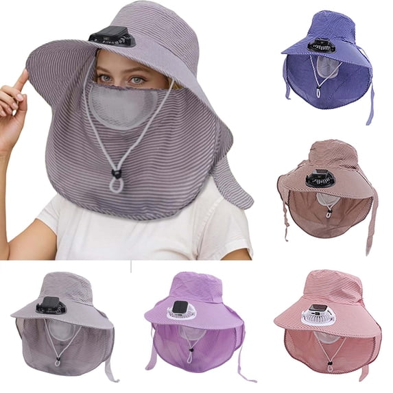 Kcolen Sun Hat for Women Travel Solar Powered Fan Bucket Hat with UPF50+ Wide Brim for Outdoor Summer Activities and Sports
