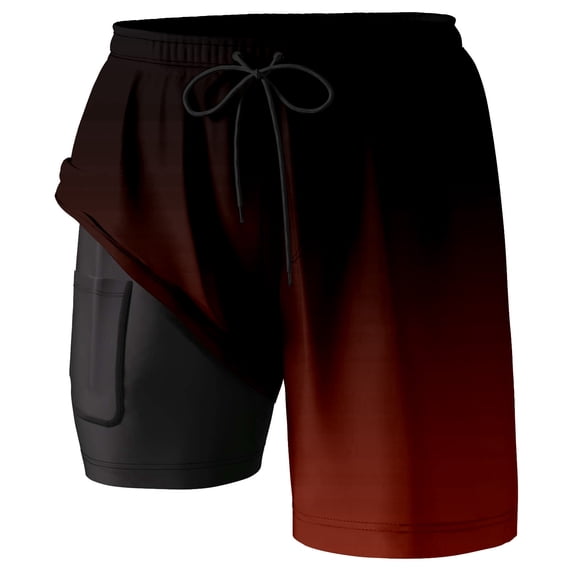 Kcolen Swim Trunks Men,2 in 1 Board Shorts Swimsuit Quick Dry Beach Shorts with Pockets Compression Liner Bathing Suits