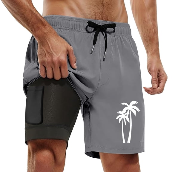 Kcolen Swim Trunks Men 5 Inch Drawstring Beach Board Shorts Loose Rash Guard Shorts for Men Mens Swim Trunks Beach Summer Comfy Swimming Shorts for Men