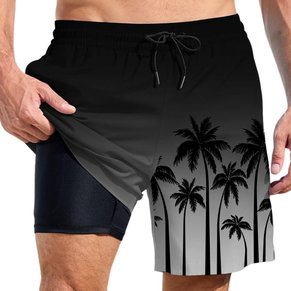 Kcolen Swim Trunks Men 5 Inch Elastic Waist Swim Shorts Light Bathing Suit Liner Compression Beach Summer Swimming Shorts for Men