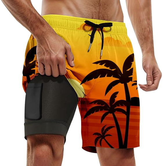Kcolen Swim Trunks Men 5 Inch High Stretch Mens Board Shorts Loose Mens Swimsuit Swim Trunks Men Beach Summer Athletic Fit Men Swim Brief
