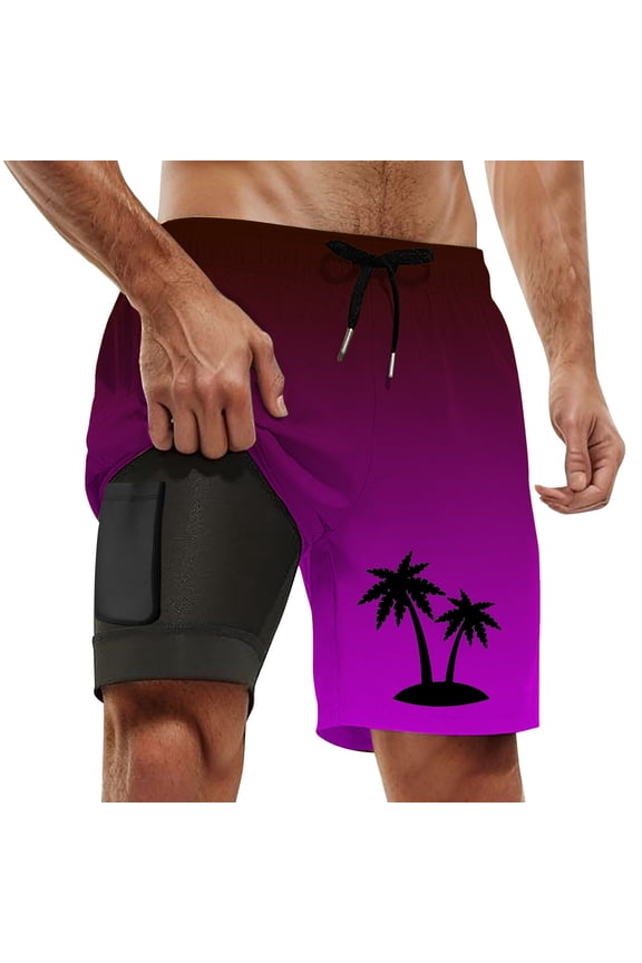 Swim Trunks Men 5 Inch Inseam High Elastic Waist Board Shorts Comfy Swimsuit for Men Men Swim Trunks Summer Beach Oversized Bathing Suit Beach Board Shorts