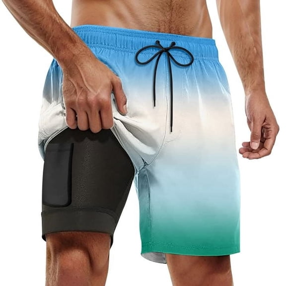 Kcolen Swim Trunks Men 7 Elastic Waist Drawstring Hawaiian Shorts Lightweight Swimsuit for Men Swim Trunks Men Beach Summer Oversized Swimwear