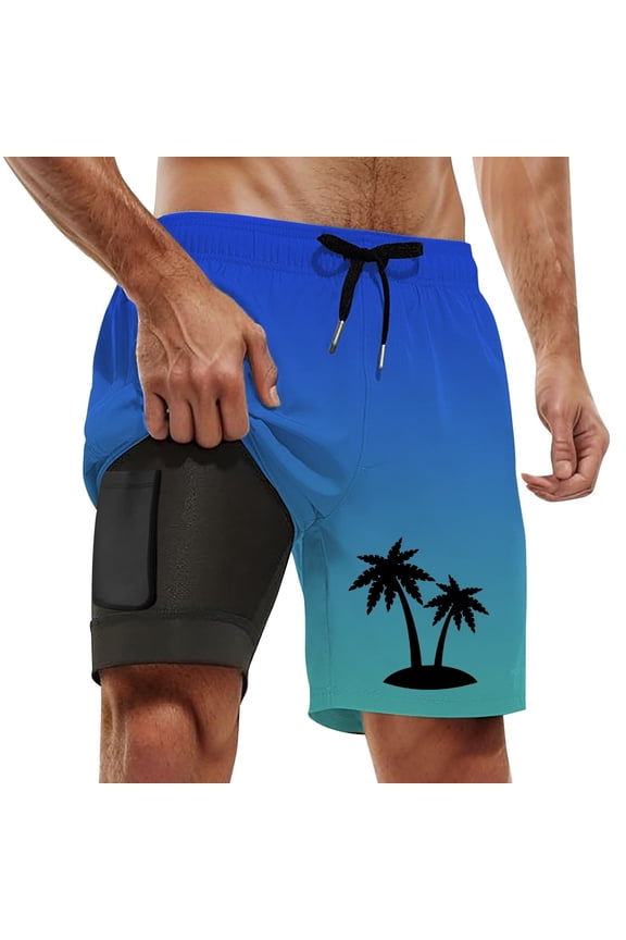 Swim Trunks for Men 7 Inch High Elastic Waist Short Pants Lightweight Rash Guard Shorts for Men Mens Swim Trunks Summer Beach Comfy Bathing Suit Beach Board Shorts