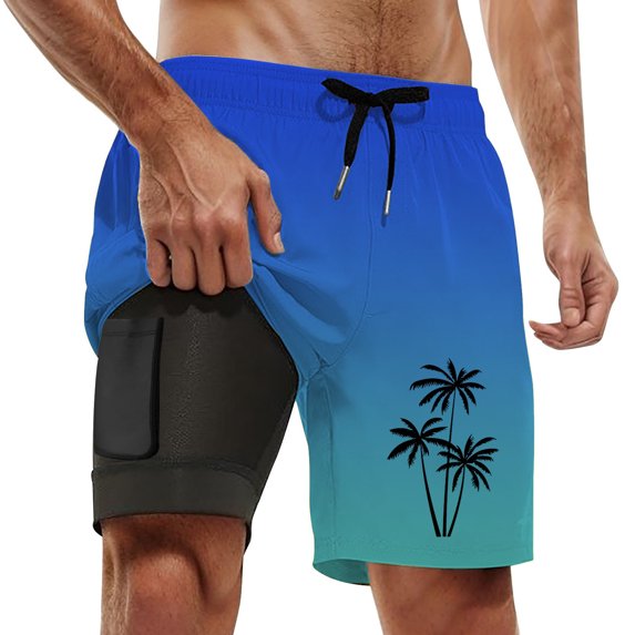 Kcolen Swim Trunks Men Drawstring Swim Shorts Comfy Mens Swimsuit Soft Compression Liner Summer Beach Swimming Shorts for Men
