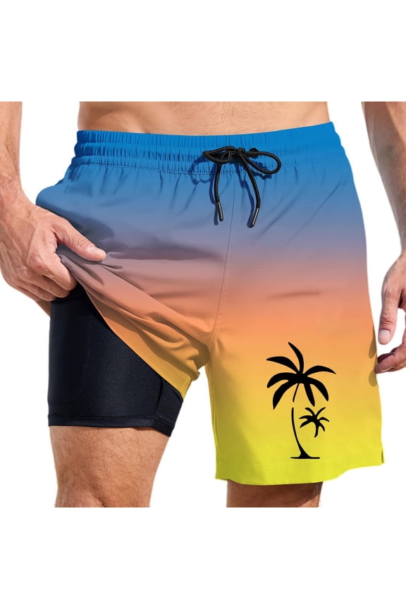 Swim Trunks Men Elastic Waist Drawstring Hawaiian Shorts Light Swimsuit Men Men's Swim Trunks Beach Summer Comfy Men Swim Brief