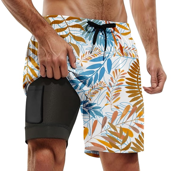 Kcolen Swim Trunks for Men 9 Inch Elastic Waist Beach Board Shorts Light Upf Bathing Suit Swim Trunks Men Summer Beach Oversized Men Swim Brief