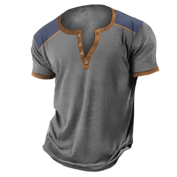 Kcolen T Shirts for Men Loose Fit Men Henley Tee Tops Pullovers Solid Color Stylish Golf Business Casual Wear Summer Outdoor Basic Streetwear for Men