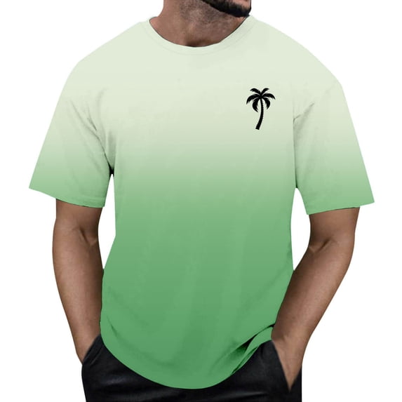 Kcolen T Shirts for Mens Solid Color Round Neck Athletic Tees Gym Workout Sweatshirt Soft Breathable Top Mens Fashion Outfits,Green