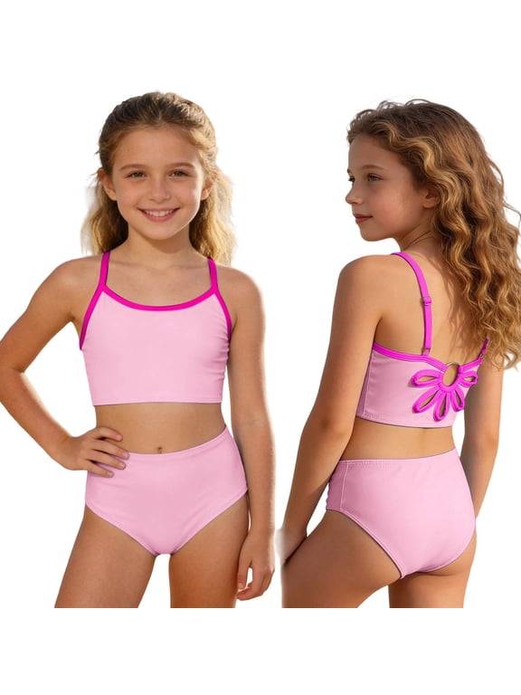 Girls' Tankini Swimsuit 2 Piece Bathing Suit Girls' Swimwear for Swimming Beach Pool Surfing,11-12 Years