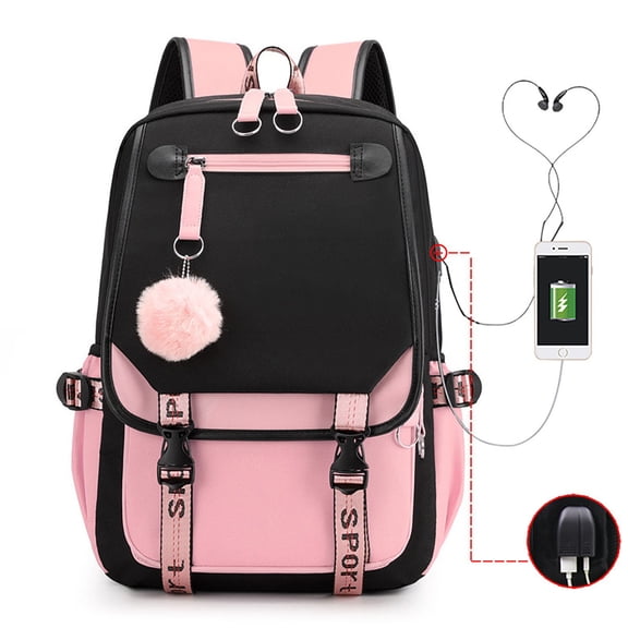 Kcolen Traveling Backpack Large Capacity School Backpack for With USB Charging Port Sport Leisure Daypack for Ages 10 To 18