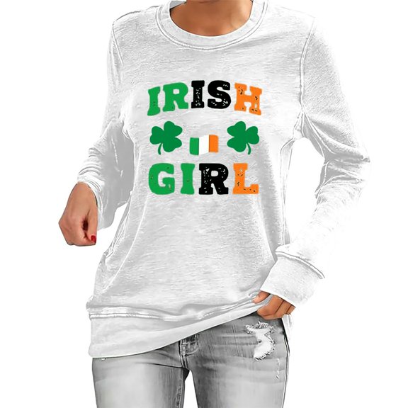 Kcolen Trendy Women's St Patrick's Day Shirts Rainbow Pullover Women Paddy's Day Sweatshirt Crewneck Long Sleeve Tops Womens Clothes for Womens,Green