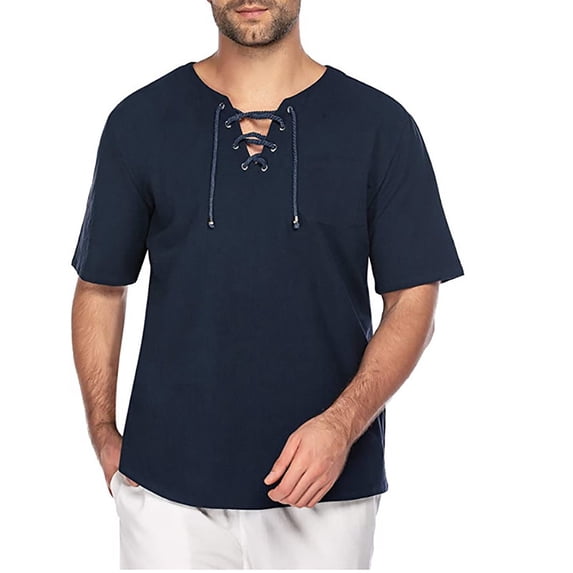 Kcolen Tshirts for Men's V-Neck Baggy Beach Yoga Tee Short Sleeve Solid Casual T-Shirt Top Summer Casual Beach Basic