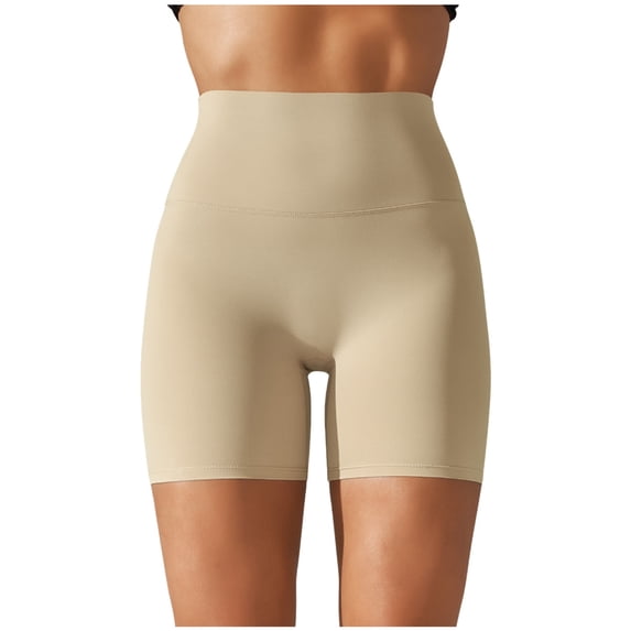 Kcolen Tummy Control Shorts,High Waisted Slim Fit Biker Shorts Women Solid Color No See Through Compression Yoga Shorts