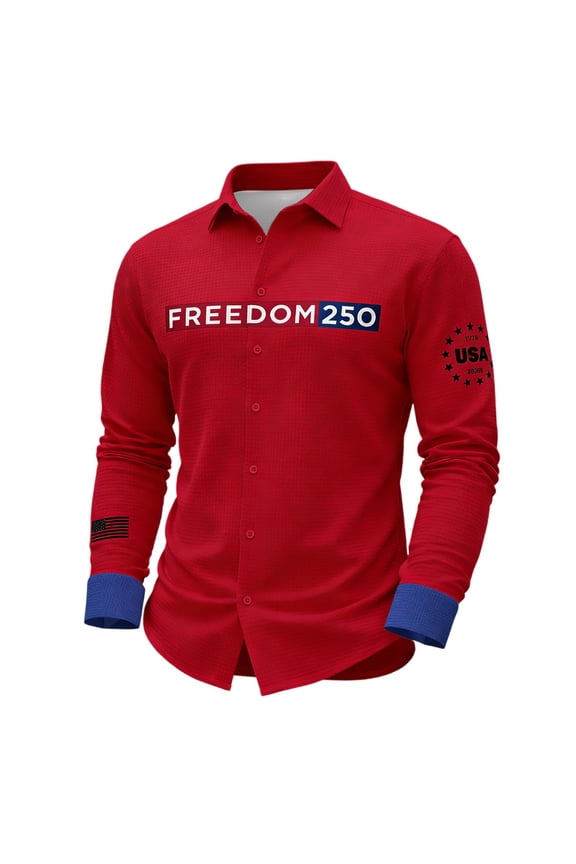 Usa 250Th Anniversary Shirt for men Patriotic American Flag Button Down Shirt American 1776-2026 250th Birthday Casual Trendy Streetwear Tops