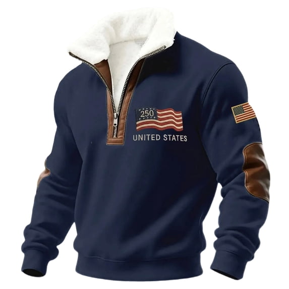 Kcolen Usa 250th Anniversary Mens Hoodies Patriotic American Flag Men's United States 250 Years Shirt American 1776-2026 250th Birthday Mens Fashion Pullover Trendy Fall Winter Outfits