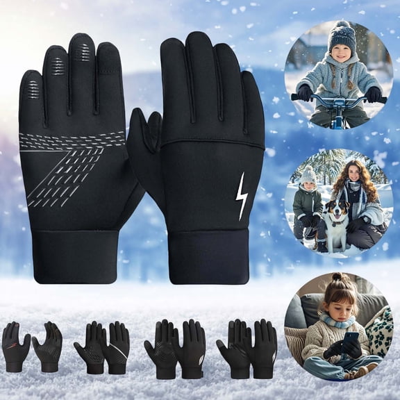 Kcolen Winter Gloves Kids, Waterproof Gloves Kids Ski Gloves Warm Winter Touchscreen Water Proofing Cycling Running Skiing in Outdoor Cold Weather for Boy Girl