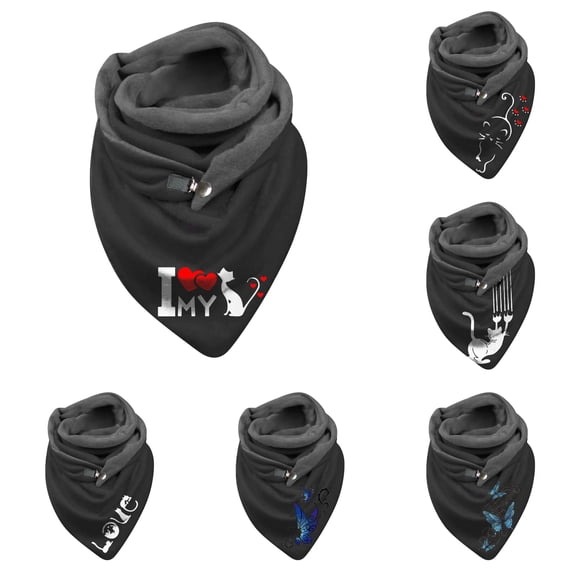 Coldd Pics Kcolen Women Print Boho Shawls Wraps Winter Warm Short Scarves Soft ...