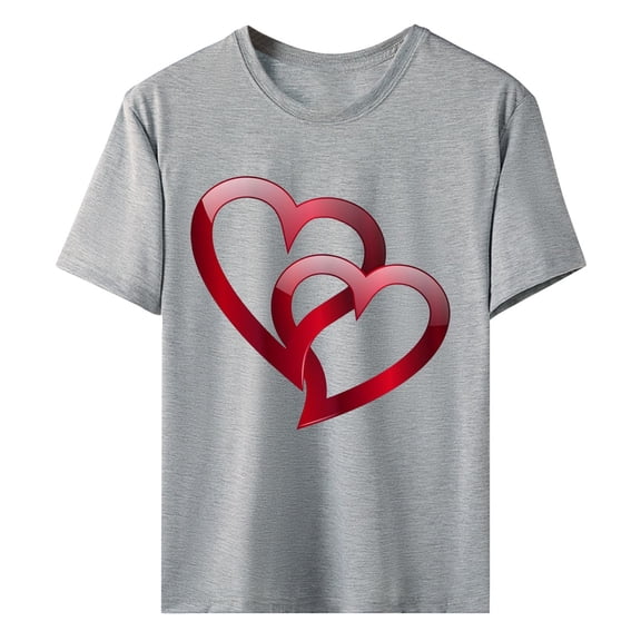 Kcolen Womens Funny Valentine's Day T Shirts Love Heart Valentine's Day Shirts Women Regular Fit Womens Short Sleeve Top Clothes for Womens