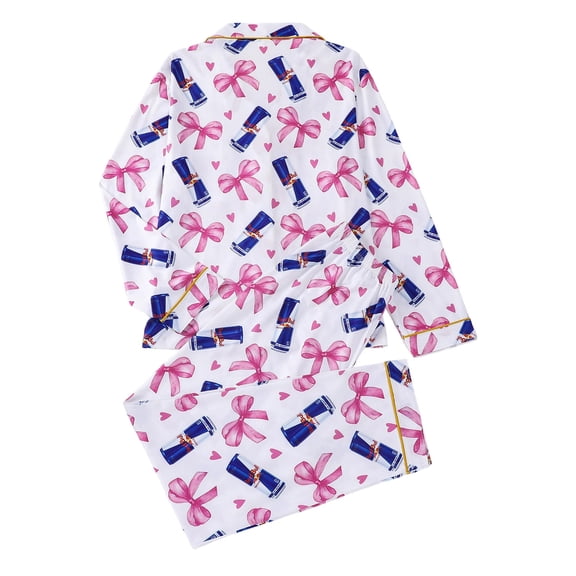 Kcolen Womens Silk Pajamas Valentine's Day Pajamas Set Womens Pajamas Shorts Set Cute Heart Print Comfy Men and Women Matching Pajamas 2 Piece Lounge Set Women,White L