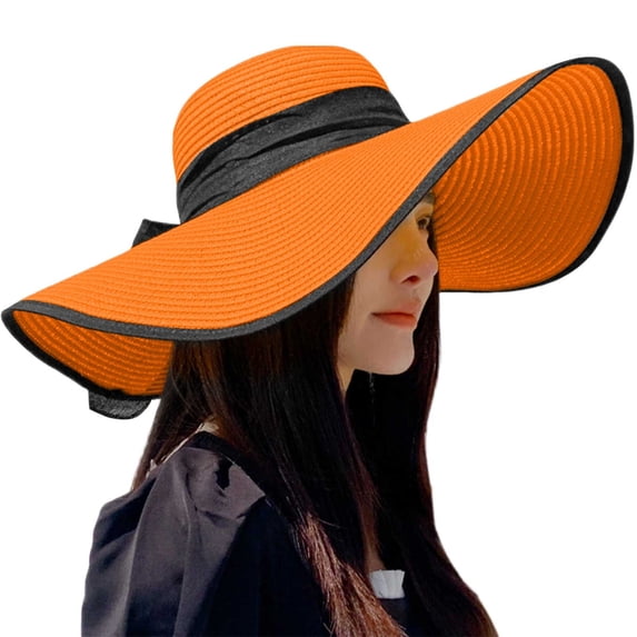 Kcolen Womens Straw Sun Hat,Wide Brim Womens Sun Straw Hats UPF UV Protection for Beach, Travel and Everyday