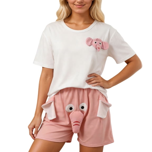 Kcolen Womens Valentines Pajama Pants Valentine’s Day 2 Piece Pj Set Womens Pajamas Shorts Set Bow Pajamas Cozy Men and Women Matching Pajamas Women's Loungewear Sets,Light Pink XL