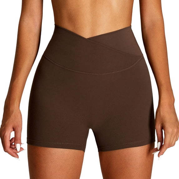 Kcolen Womens Workout Shorts,Biker Shorts Women Solid Color Seamless Gym Yoga Compression Tight Fit High Waist Shorts