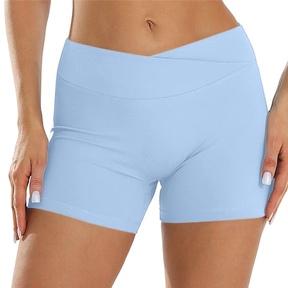 Kcolen Yoga Biker Shorts for Women,Womens Stretch Casual Breathable Everyday Yoga Shorts Solid Color Biker High Waist Shorts