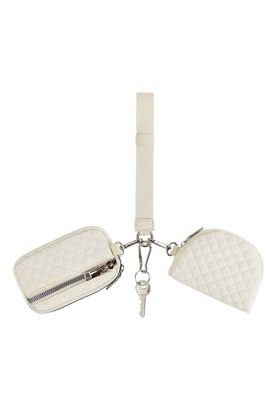 Zip Around Wristlet Purse for Women Portable Keychain Pouch Pocket Organizer