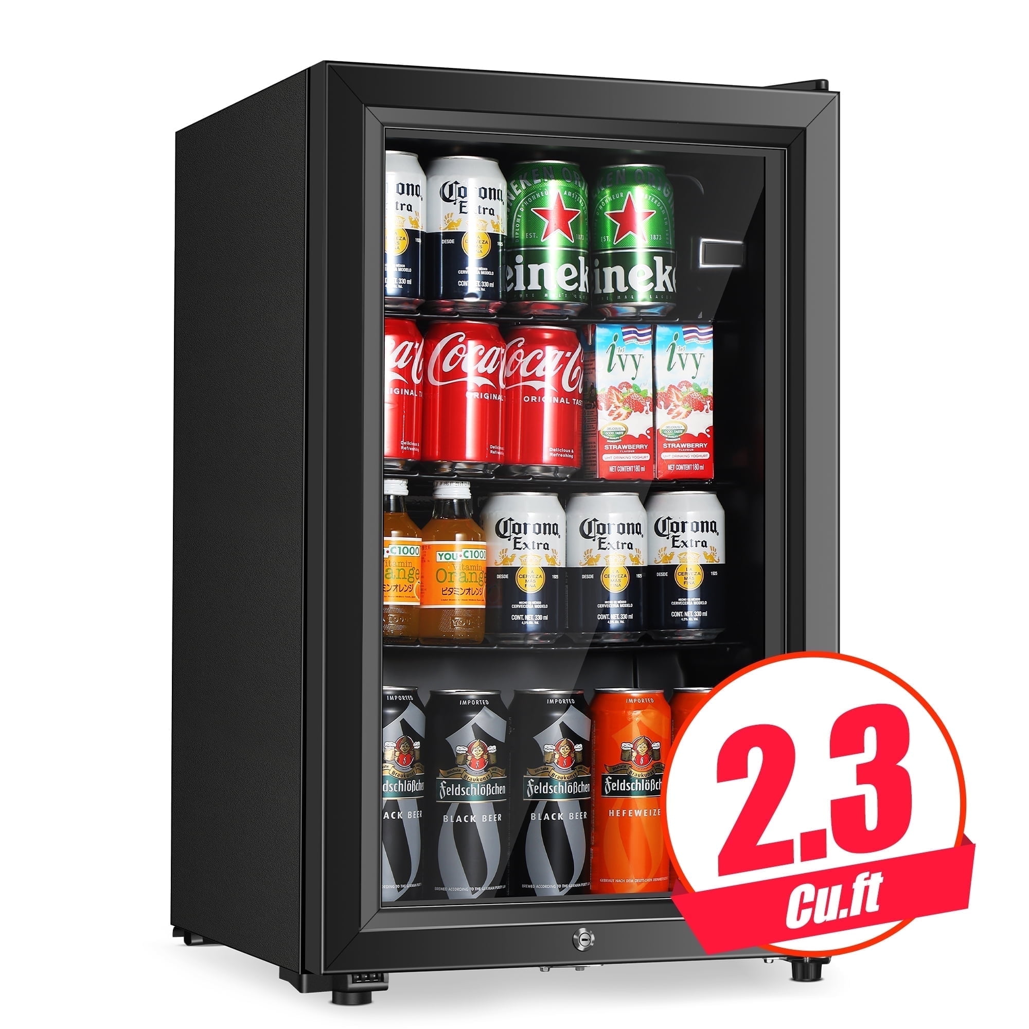 Kcpolre  2.3 Cu.ft Beverage Refrigerator, Freestanding Beverage Cooler for Office, Bar,Home