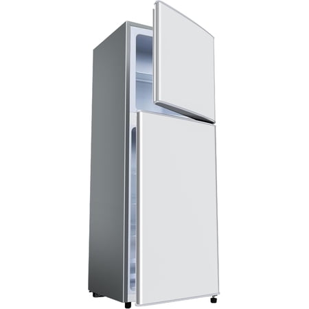 Kcpolre 4.8 Cu.ft Refrigerator with Freezer, 2-Door RV Fridge with Adjustable Thermostat, Compact Refrigerator with Freezer for Home, Kichen, Apartment, Office, Silver