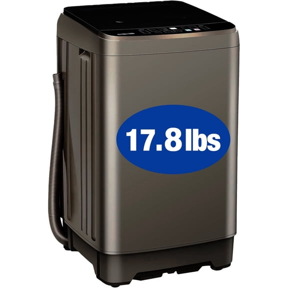 Kcpolre Portable Washing Machine, 17.8 lbs Full-Automatic Small Washing Machine for Apartment, 10 Wash Programs with Drain Hose Dorm Size Portable Washer for Home, College, Gold