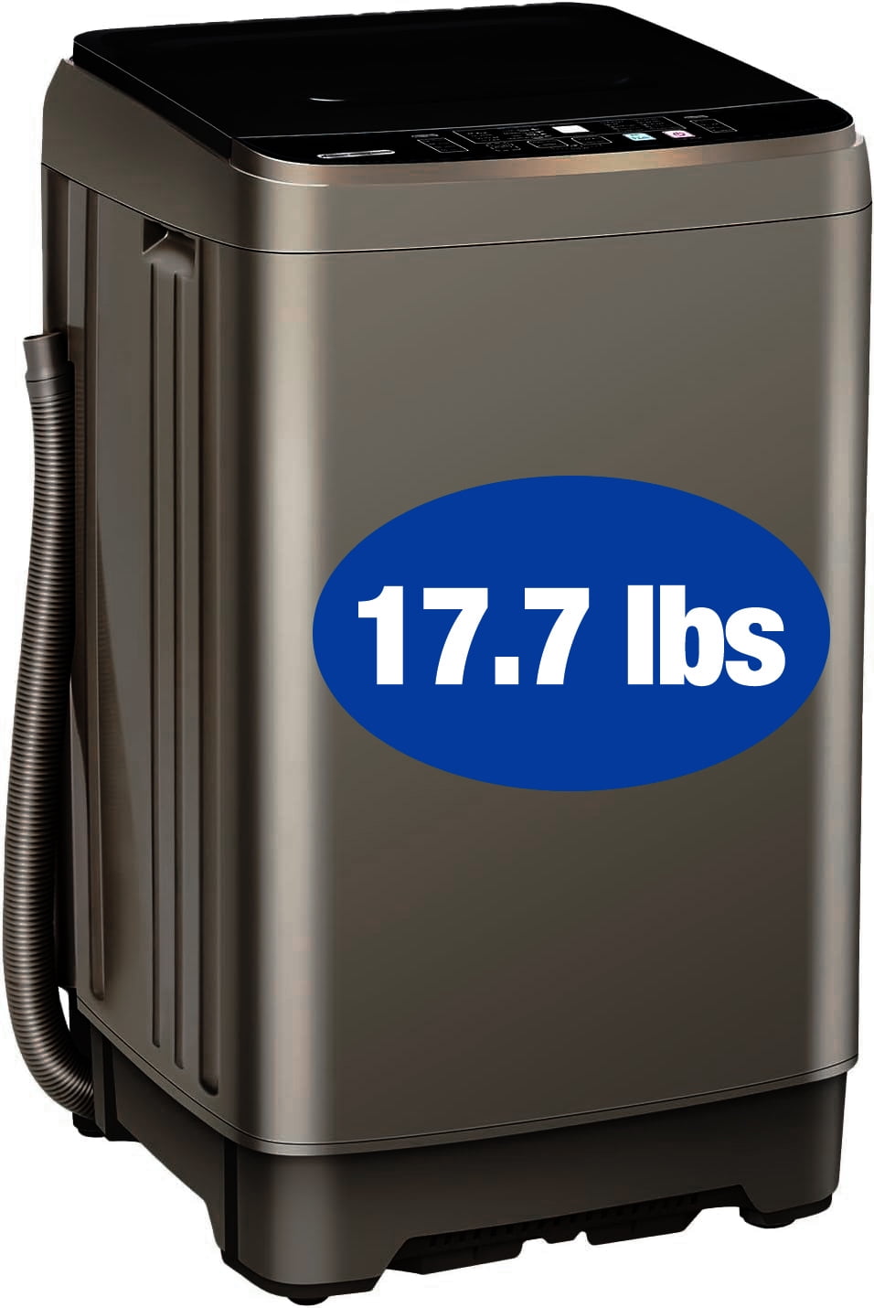 Kcpolre Portable Washing Machine, 17.7 lbs Full-Automatic Small Washing Machine for Apartment, 10 Wash Programs with Drain Hose Dorm Size Portable Washer for Home, College, Gold