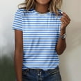thumbnail image 1 of Kctiaxy Blue Womens T Shirts Floral Print Crew Neck Short Sleeve Blouses Summer Cute Loose Fits Going Out Tops Basic Tees XL, 1 of 4