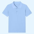 thumbnail image 1 of Kctiaxy Boys Shirts Solid Color Short Sleeve Button School Uniform Shirts Summer Breathable Comfortable Workout Sports Pullover Tees, 1 of 3