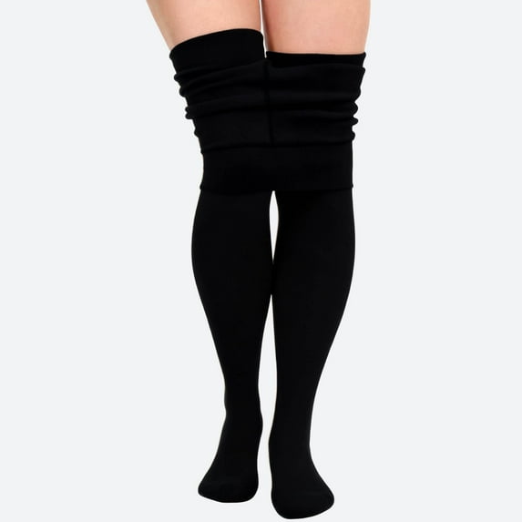 Kctiaxy Girls Fleece Lined Tights High Waisted Warm Leggings for Girls Solid Color Span Footed Stockings Children's Slim Yoga Pants