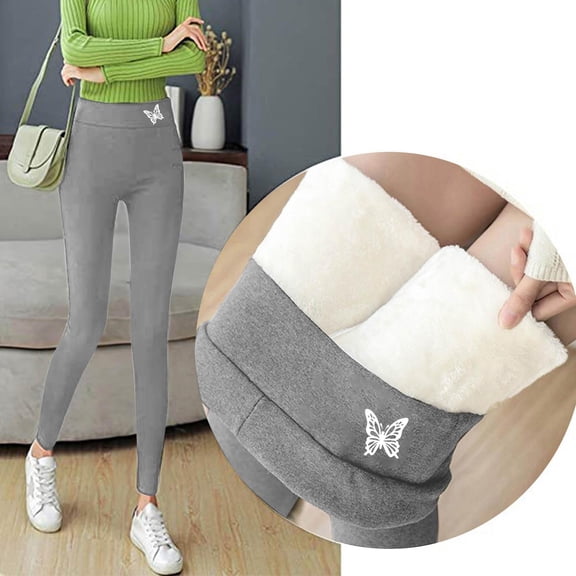 Kctiaxy High Waisted Leggings for Women Thick Fleece Lined Tights Fashion Casual Winter Warm Span Long Pants with Exquisite Print