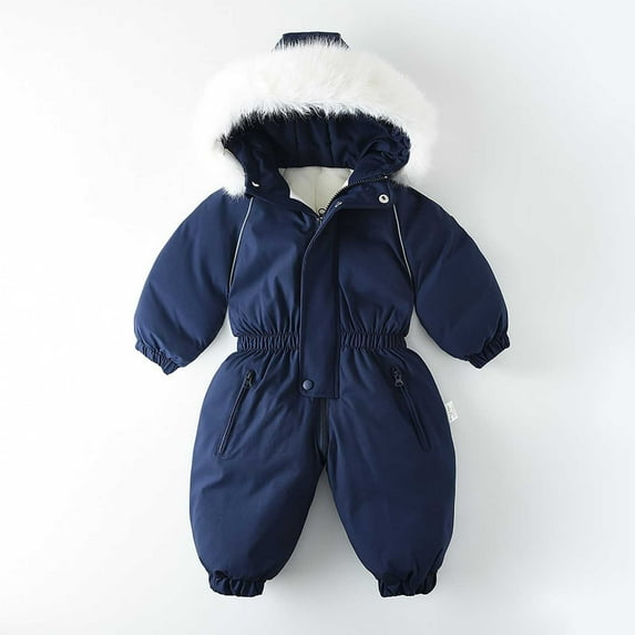 Kctiaxy Infant Snowsuit Cute Baby Snow Suits Newborn Winter Coat Warm Thickened Hooded Jumpsuit for Boys Girls