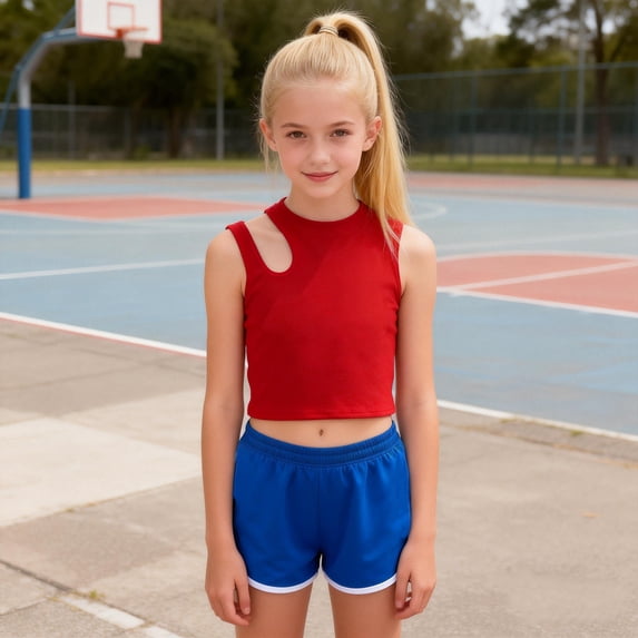 Kctiaxy Kids Tank Tops for Girls Round Neck Sleeveless Cotton Top Loose Fits Hollow Out Tees Summer Tanks Cute Top